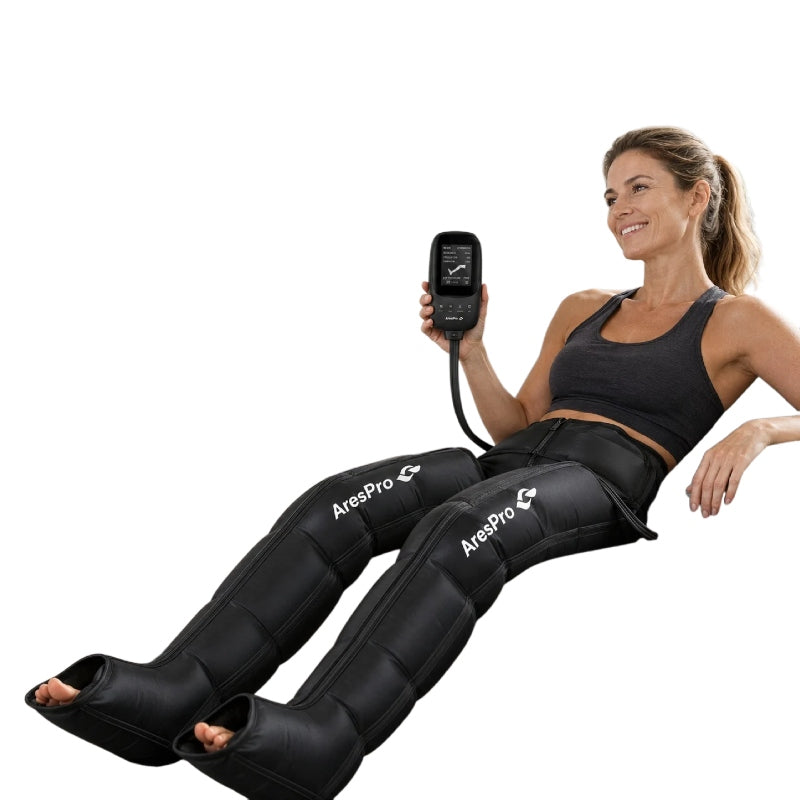 AresPro Lymphatic Drainage Massager for Legs, Arms, and Shorts – Complete Premium Pressotherapy Set