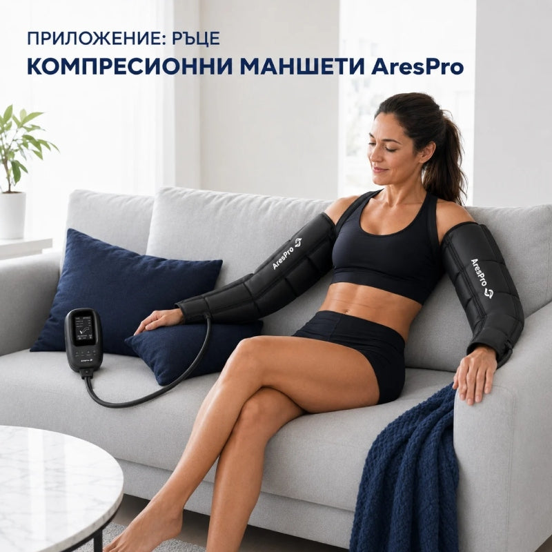 Professional AresPro Pressotherapy System Air Compression for Legs and Arm Cuff