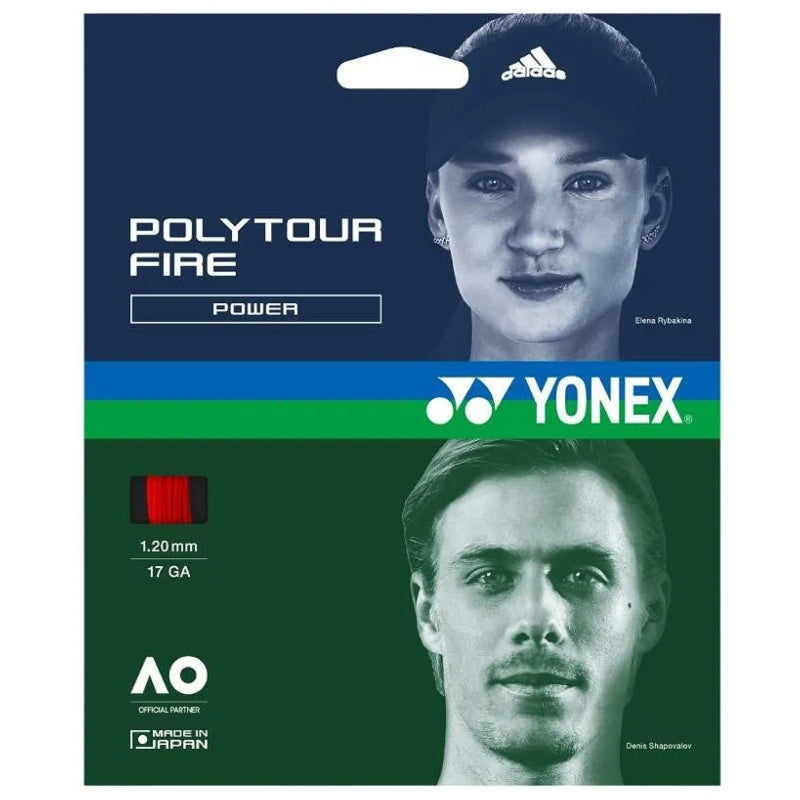 Кордаж Yonex Polytour Fire 1.20/17 - тенис кордаж в AllCourt