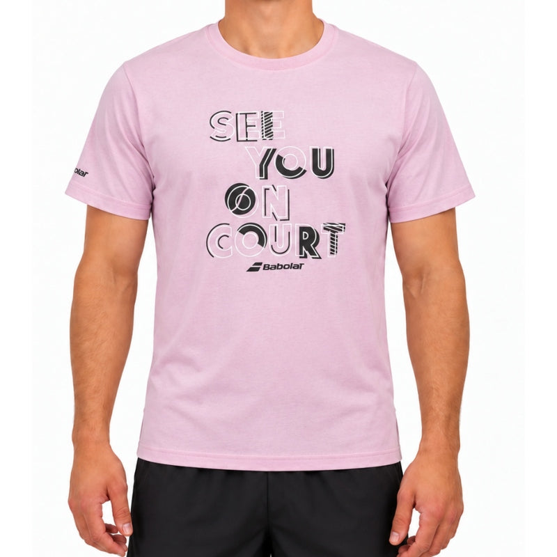 Tricou pentru bărbați Babolat Exercise Message lila