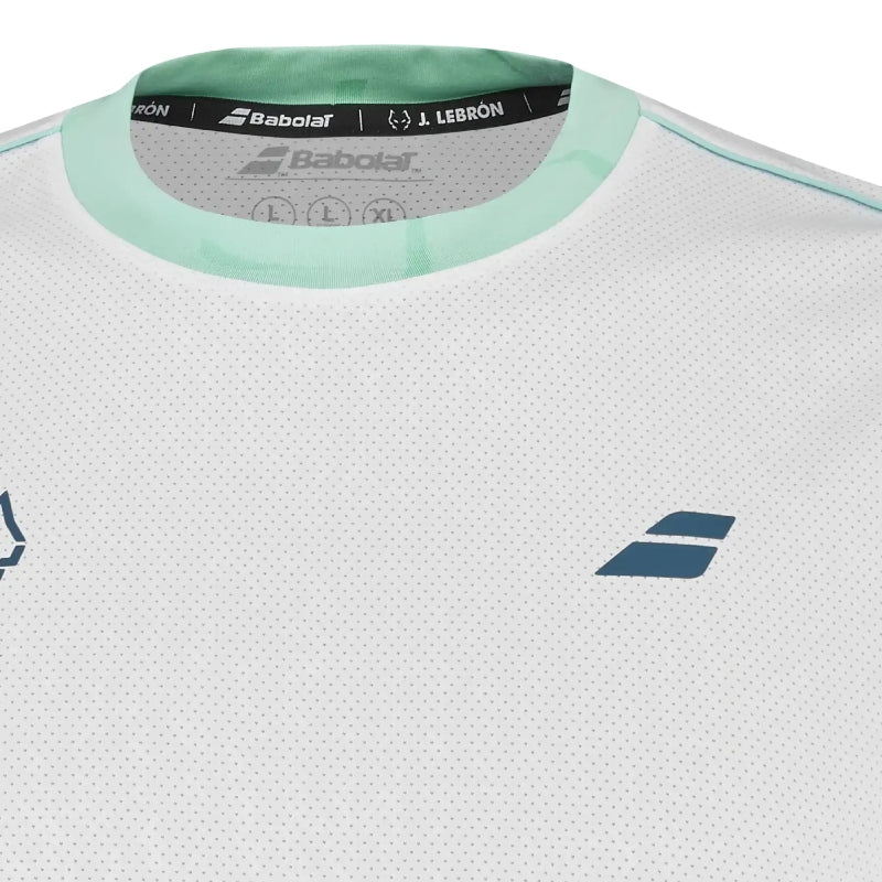 Tricou de tenis pentru bărbați Babolat Crew Neck Tee Juan Lebron White