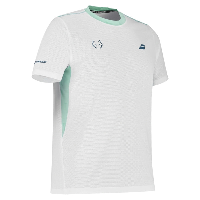 Tricou de tenis pentru bărbați Babolat Crew Neck Tee Juan Lebron White