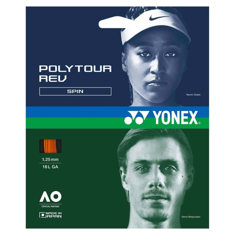 Yonex Polytour Rev 1.25/16 Bright Orange 12m Set