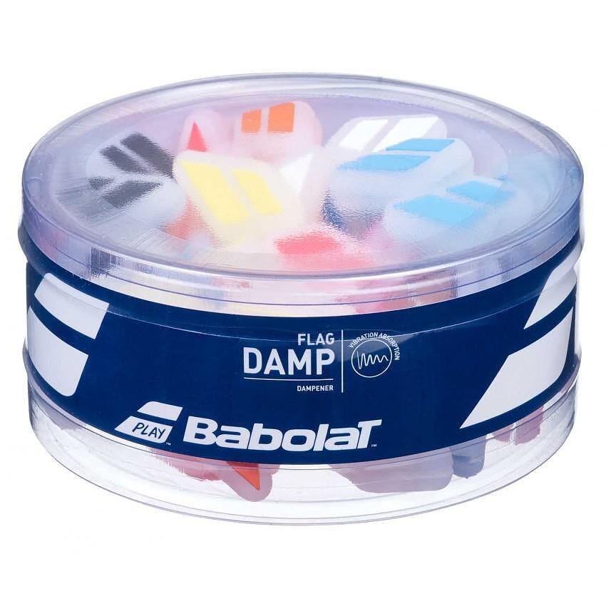 Антивибратори Babolat FLAG BOX 50 бр. разноцветни антивибратори за тенис ракети, стил и контрол на вибрациите