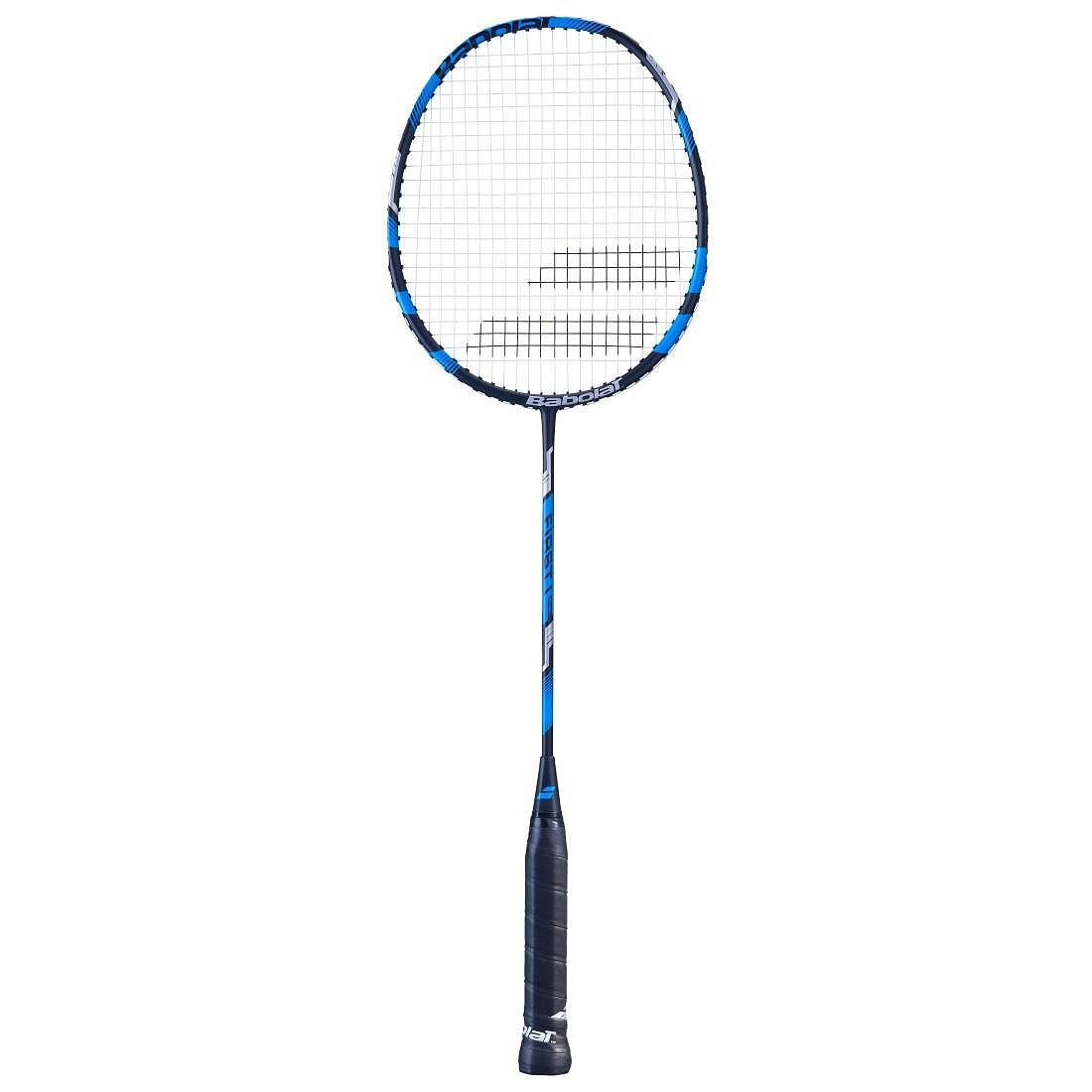 Бадминтон ракета Babolat FIRST I Dark Blue (наплетена) - лека алуминий/графит ракета за начинаещи с контрол и прецизни удари.