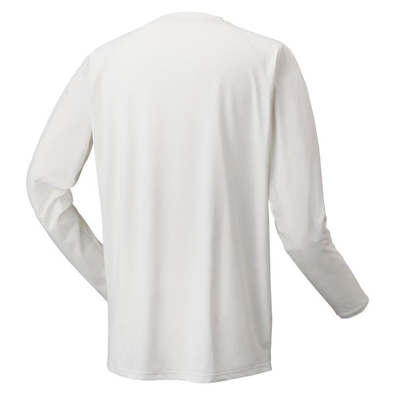 Long-sleeve blouse Yonex UNISEX cool white - a white sports top for tennis and padel