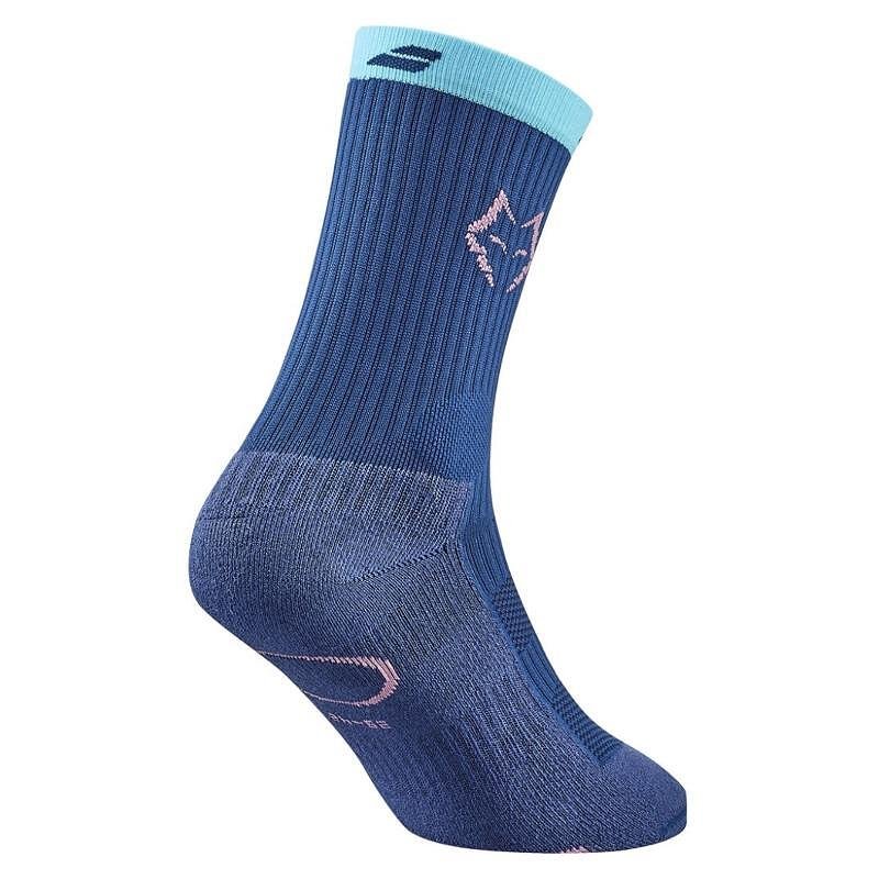 Babolat MID CALF LEBRON socks - estate blue, cyan blue for padel, comfort and support during play