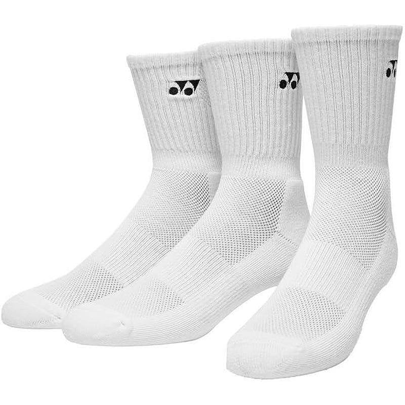 Yonex Crew Socks Men 8422 - 3 pairs, white Yonex sports socks for comfort and everyday tennis