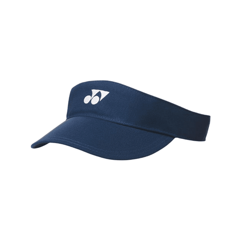 Viziere de damă Yonex în albastru închis, reglabilă și elegantă pentru tenis și padel, 100% poliester.