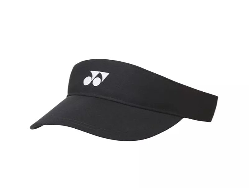 Viziere de damă Yonex în negru, reglabilă, 100% poliester, accesoriu elegant pentru tenis și padel