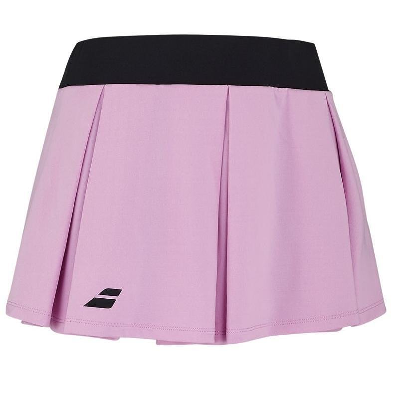 Дамска пола Babolat PADEL SKIRT - lilac shiffon за падел с плисета и вграден клин, елегантен спортен стил