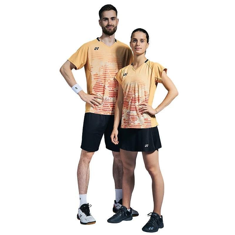 Women's Yonex 20703 Saffron T-shirt for badminton and tennis, a lightweight and breathable sports T-shirt for comfort and freedom of movement