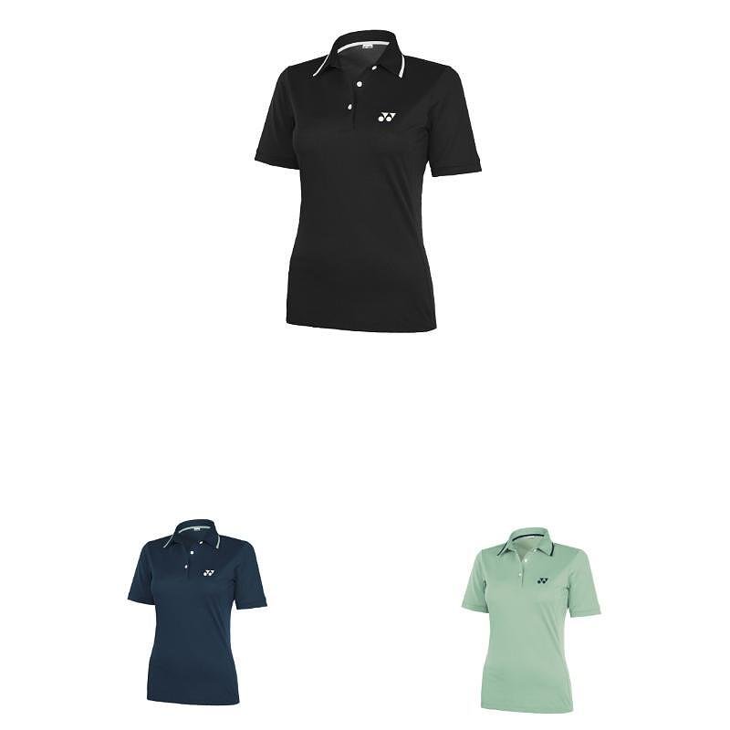 Yonex Women's Polo Black T-Shirt - an elegant black women's sports polo shirt with a modern fit and comfort
