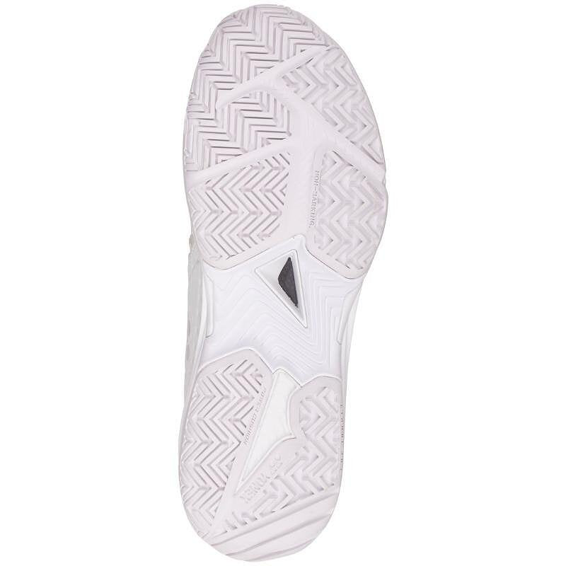 Women's Yonex PC Sonicage 3 White/Silver sneakers with a sole for stability and grip on the court