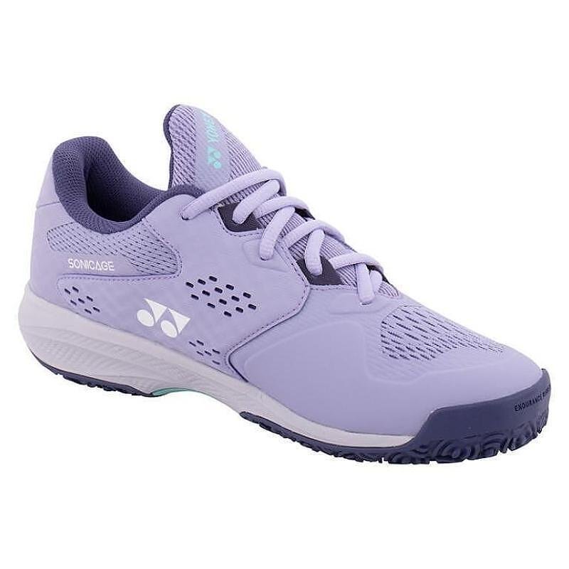 Women's Yonex PC SONICAGE CLAY Mist Purple tennis shoes with POWER CUSHION+ and comfort on the court