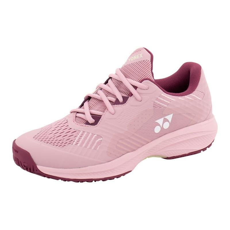 Women's Yonex PC SONICAGE CLAY Smoke Pink shoes for tennis courts and comfort with POWER CUSHION+