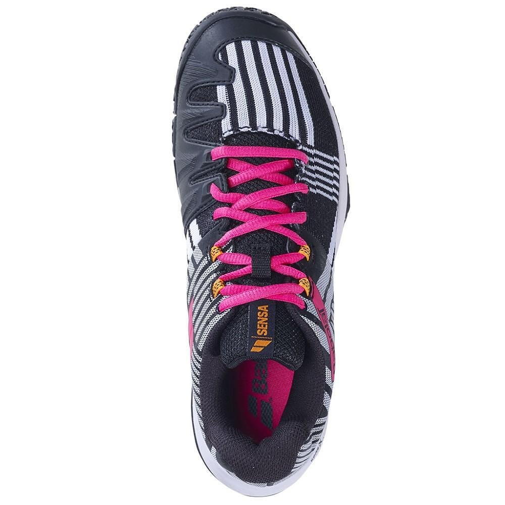 Дамски падел маратонки Babolat SENSA BLACK / ROSEBERRY – стабилни и комфортни маратонки за падел с модерен дизайн.