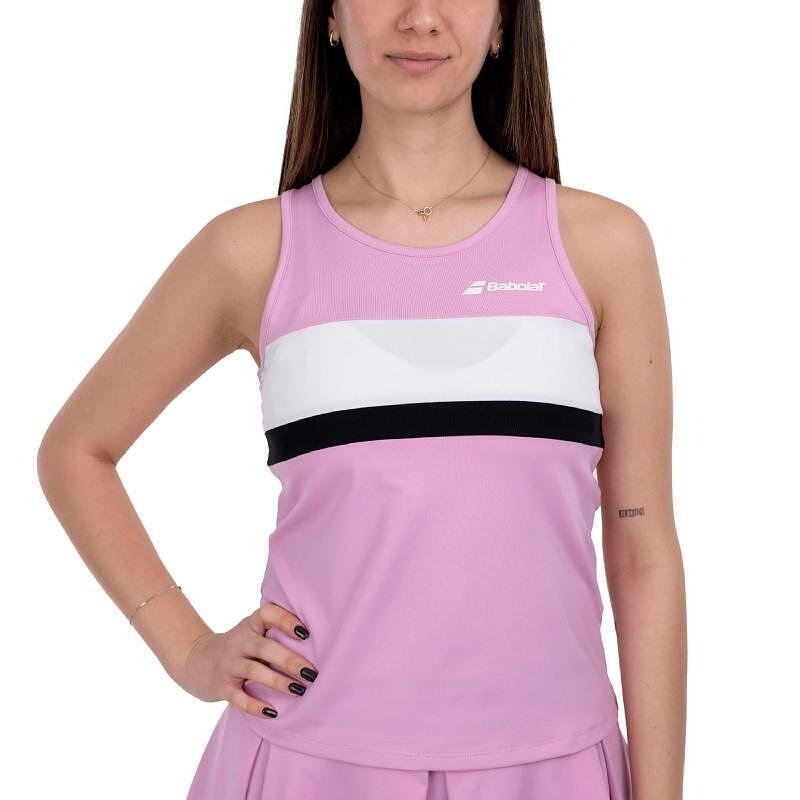 Дамски потник Babolat PADEL TANK - lilac shiffon, стилен и удобен потник за падел с разтеглива дишаща материя
