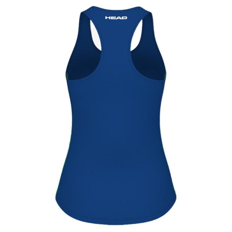 Women's HEAD Spirit top / 814674 - RO, sporty blue tank top with a mesh back and HEAD logo