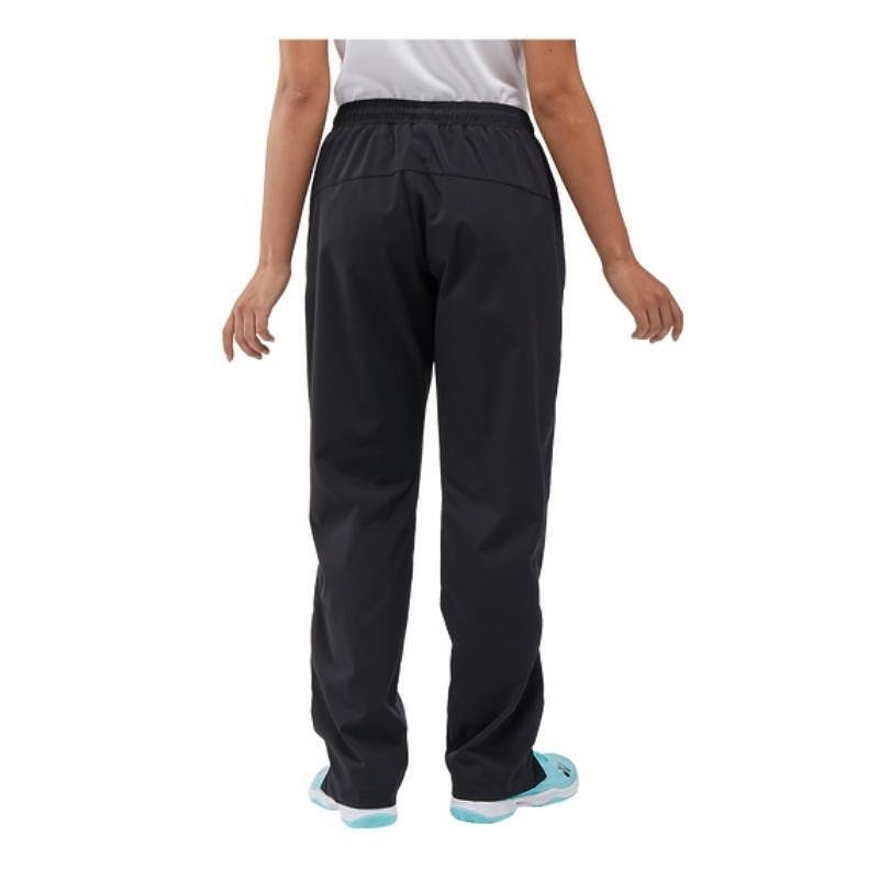 Pantaloni lungi de damă Yonex Warm-Up Club Team Black, pantaloni sport negri Yonex pentru antrenamente și meciuri