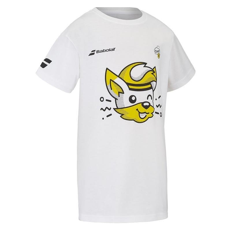 Детска тениска Babolat EXERCISE COTTON C16 - white, бяла детска тениска за комфорт и стил
