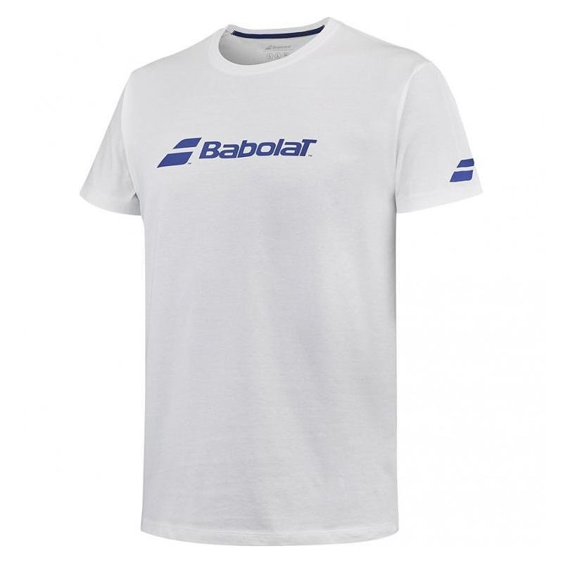 Детска тениска Babolat EXERCISE TEE - бял, удобна спортна тениска за тренировки и мачове