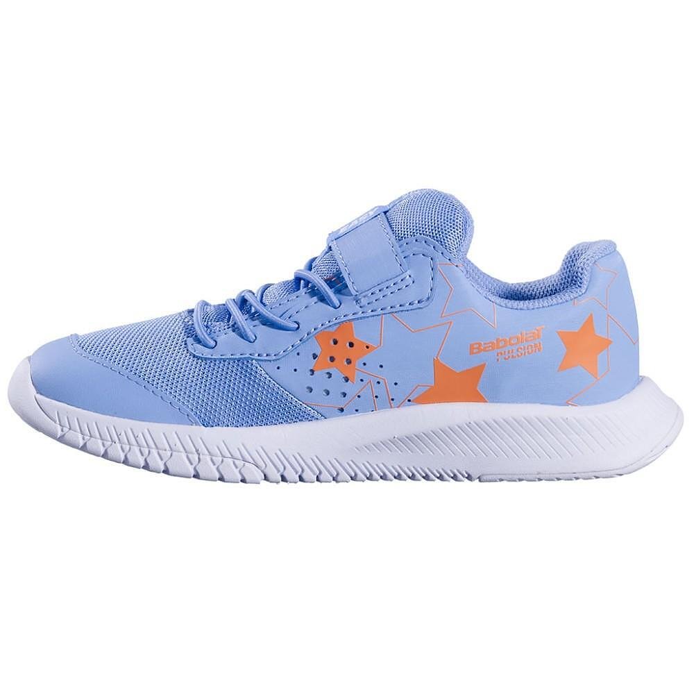 Детски маратонки Babolat PULSION KID AC FOREVER BLUE – леки тенис маратонки за комфорт, стабилност и лесно обуване.