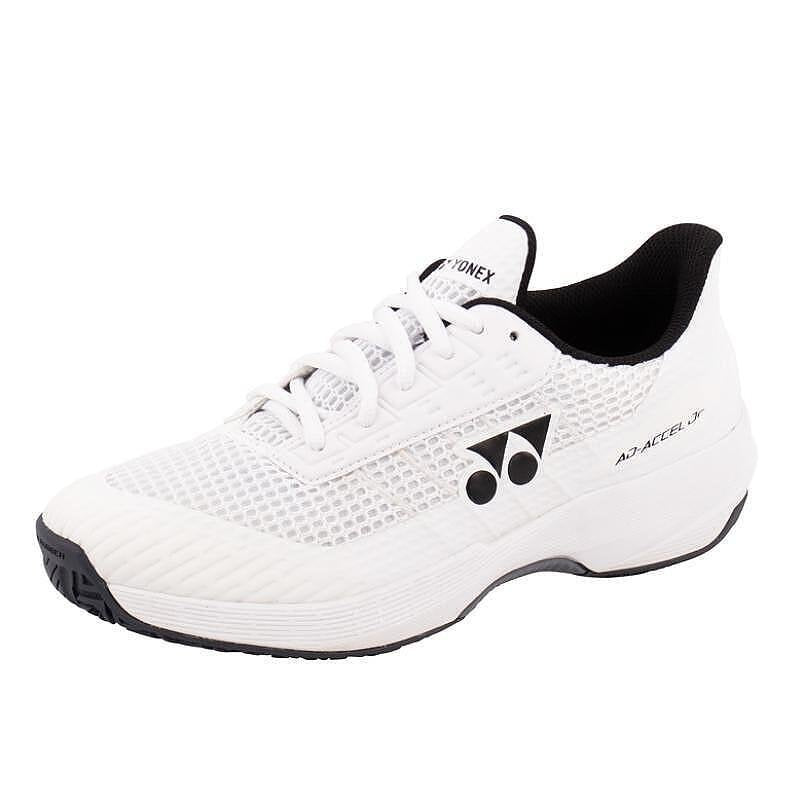 Детски маратонки Yonex PC AD-ACCEL CL White, бели обувки за клей корт с POWER CUSHION и дишаща конструкция