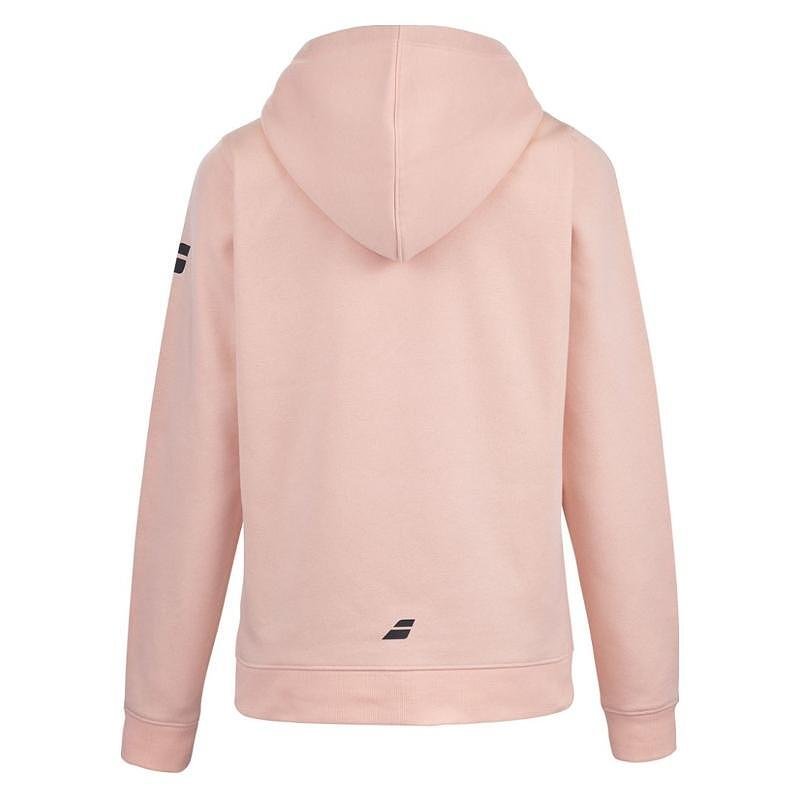 Kids' hoodie Babolat EXERCISE HOOD SWEAT - tropical peach for comfort and warmth during training and leisure time