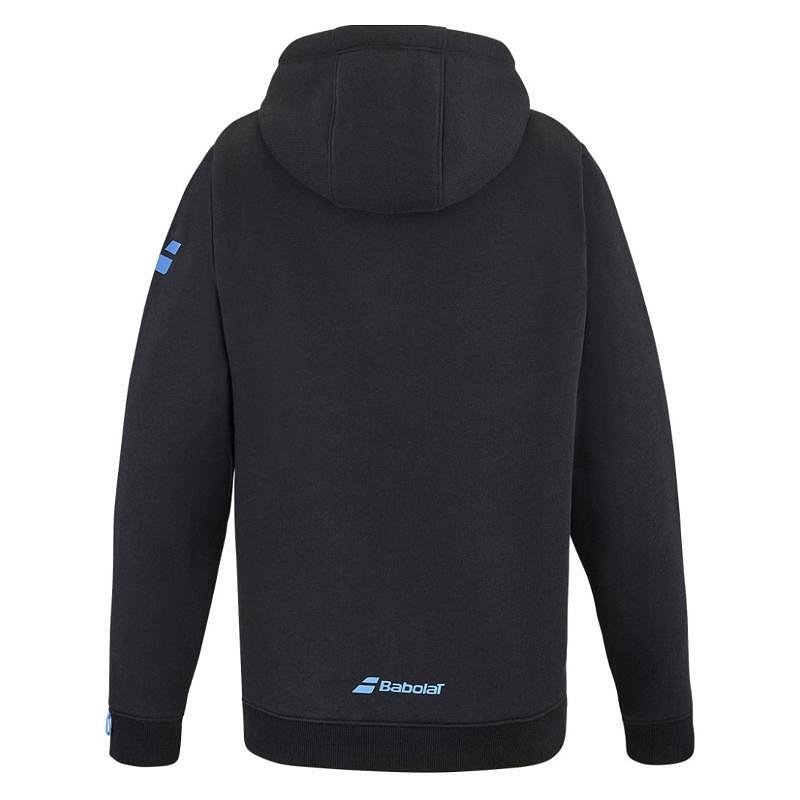 Kids' sweatshirt Babolat EXERCISE HOOD SWEET - black, black comfortable sweatshirt for active kids and tennis training