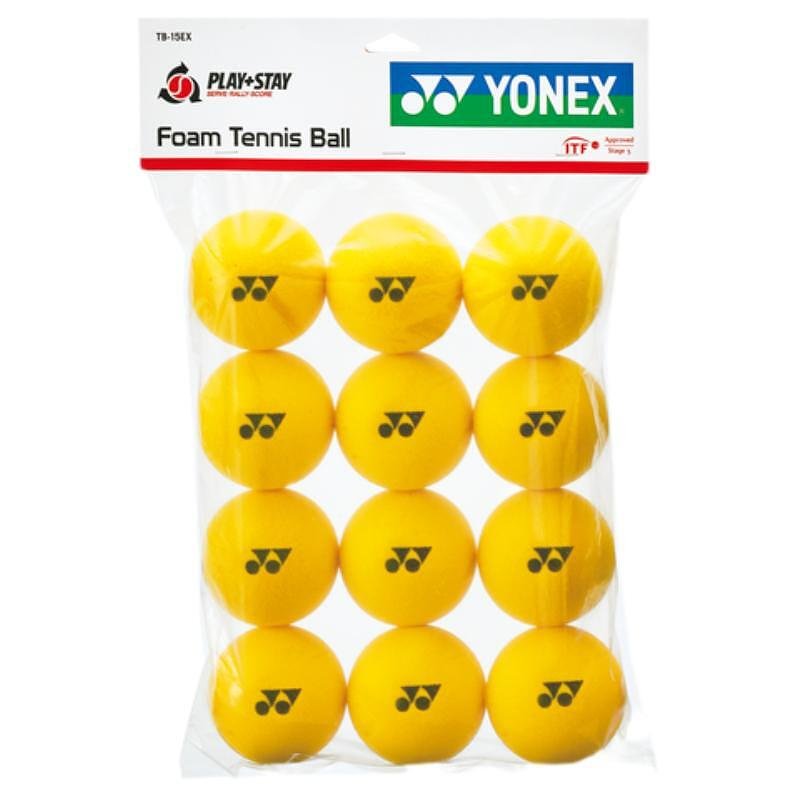 Yonex foam balls for children and beginners, pack of 12, soft foam tennis balls