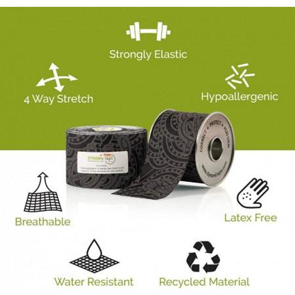 DYNAMIC TAPE "БИОМЕХАНИЧНА ЛЕНТА" 5СМ Х 5М ЧЕРЕН