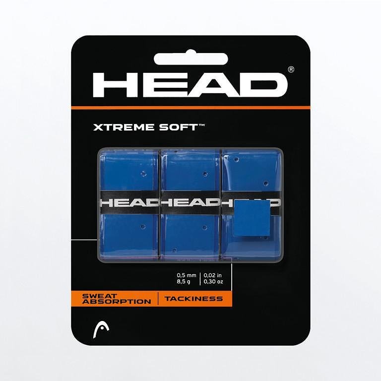 HEAD XTREME SOFT x3 grips - navy blue for tennis rackets, maximum grip and absorption, suitable for padel rackets