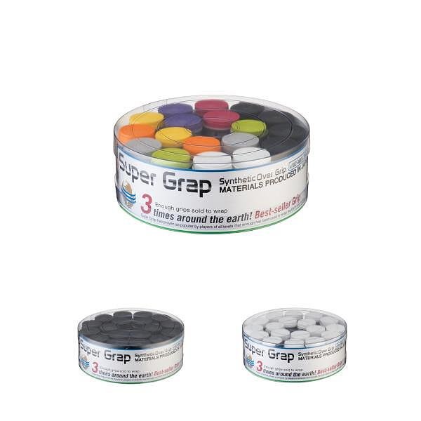 Grip din cutie Yonex WET SUPER GRAP - 36 bucăți ASSORTED, gripuri de tenis pentru rachete de tenis și rachetă de padel