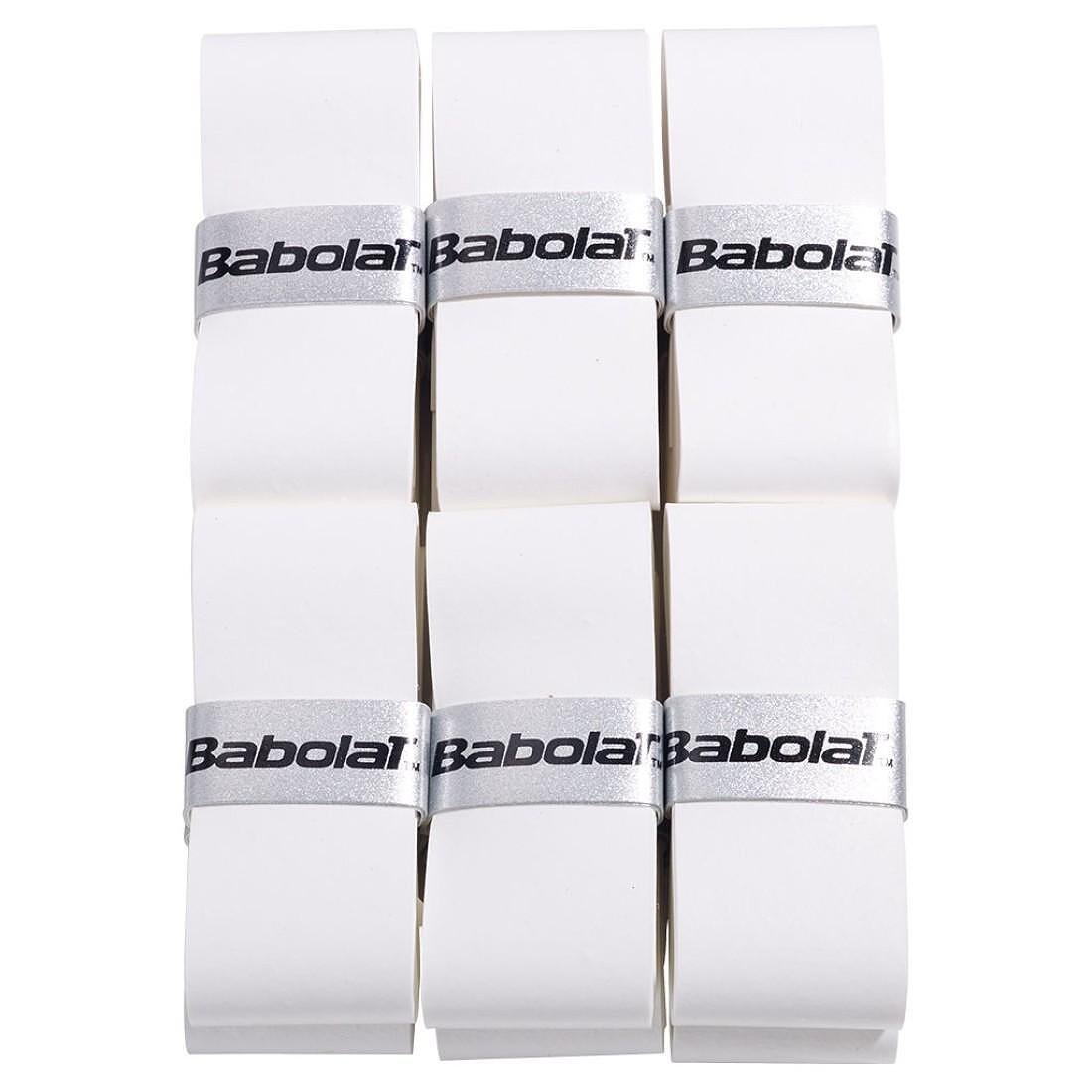Грипове Babolat VS ORIGINAL White - 12 броя за тенис ракети и падел ракети, бели, Feel, Dry, 0.43 mm