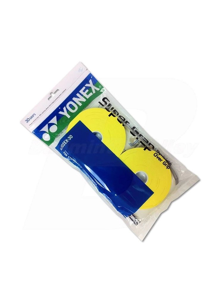 Gripuri Yonex Super Grap x30 - galben – gripuri de tenis galbene Yonex pentru rachete de padel, rachete de tenis și magazin de tenis