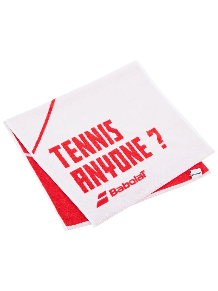 Babolat MEDIUM TOWEL towel, white and red, 50x90 cm, 100% cotton for the court and after shower
