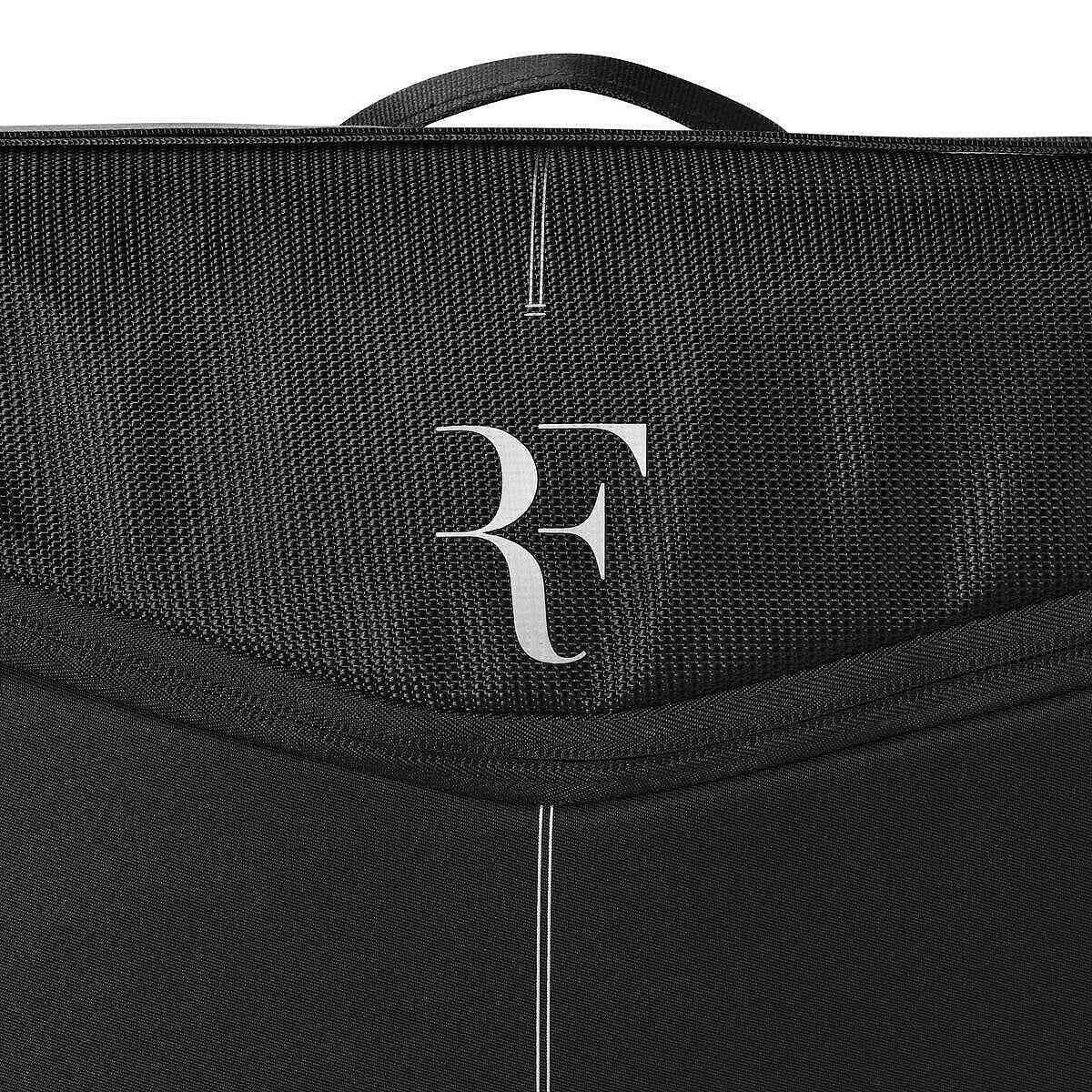 Wilson RF tennis racket case, stylish black tennis bag for one racket with RF logo and pocket