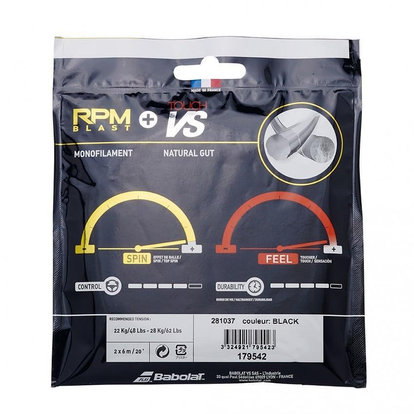 Кордаж Babolat HYBRID VS 130 + RPM 125 за тенис, хибриден кордаж за спин, контрол и усет
