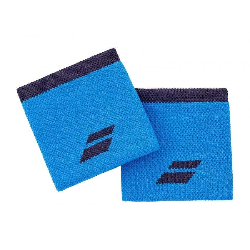 Babolat LOGO WRISTBAND wristbands - blue, lightweight and absorbent sports wristbands for tennis and padel