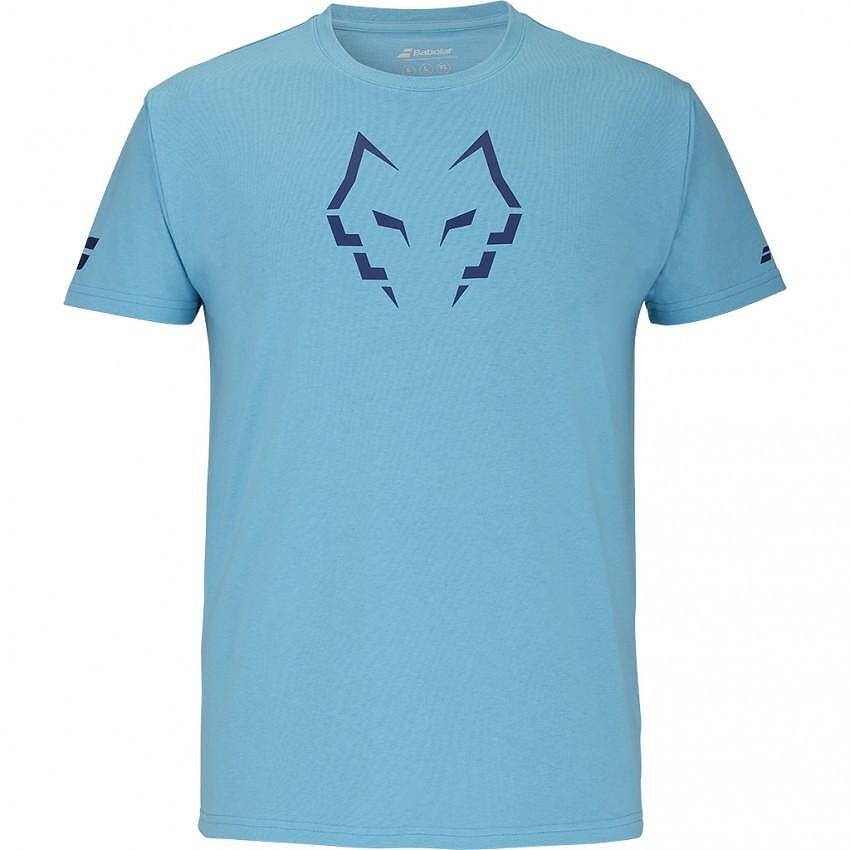 Men's Babolat COTTON J. LEBRON CYAN BLUE 2025 T-shirt, cotton with recycled polyester
