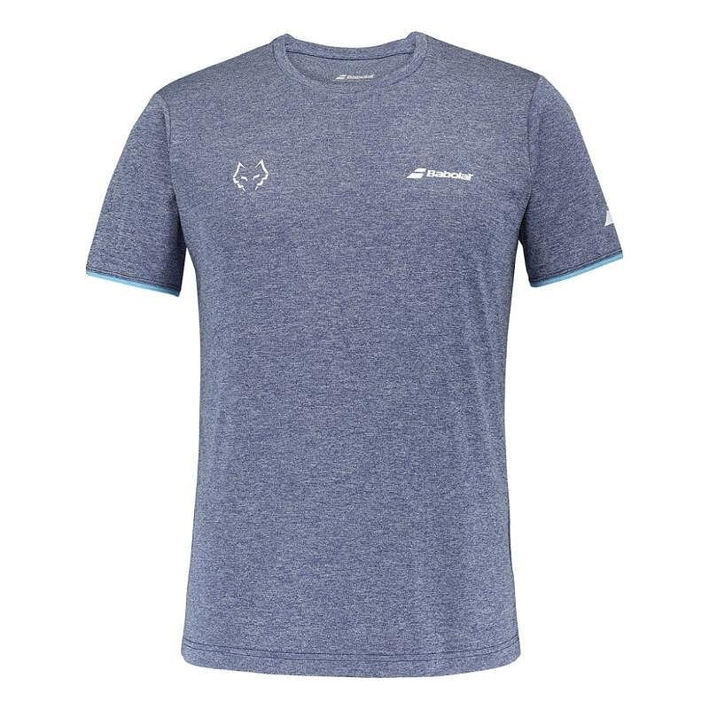 Мъжка тениска Babolat CREW NECK LEBRON 2025 - estate blue, лека и дишаща за тенис и падел