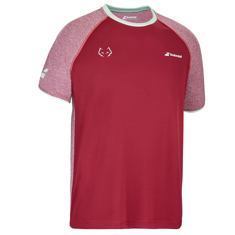Мъжка тениска Babolat CREW NECK TEE LEBRON - RED в червено, спортна тениска за тенис и падел