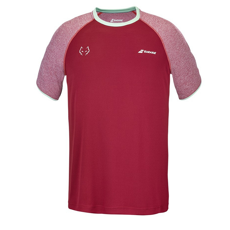 Мъжка тениска Babolat CREW NECK TEE LEBRON - RED за тенис и падел, комфортна и лека