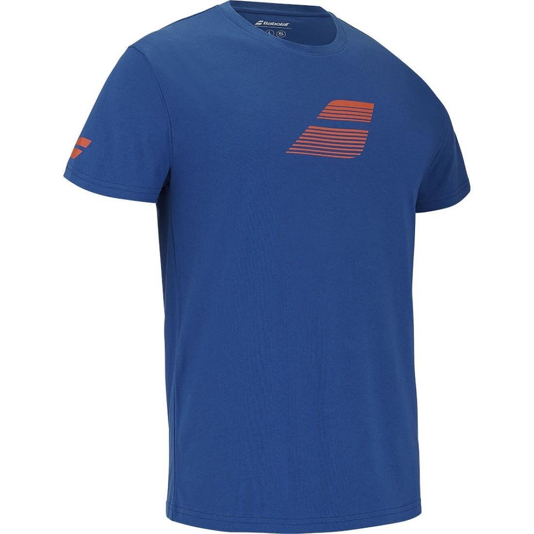 Мъжка тениска Babolat EXERCISE BIG FLAG - dark blue, спортна тениска с класическа кройка