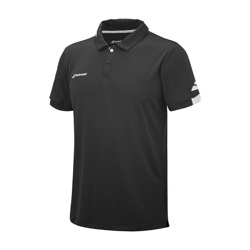 Men's Babolat Play Polo 2024 tennis shirt - black tennis and padel polo made from recycled polyester