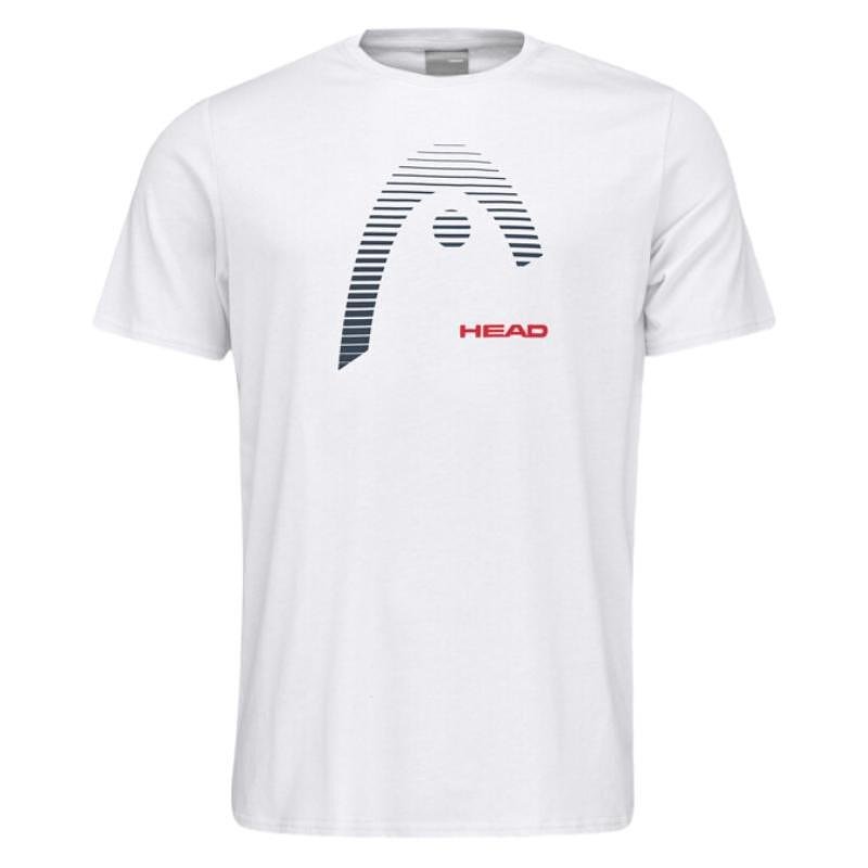 Men's T-shirt HEAD Carl / 811303 - WH white with the HEAD logo, comfortable tennis gear for tennis and padel