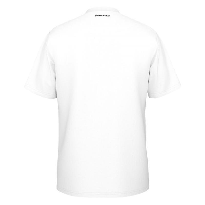 Мъжка тениска HEAD Topspin T-Shirt / 811564 - XVRO, бяла, дишаща, с мрежест гръб за тенис и падел.