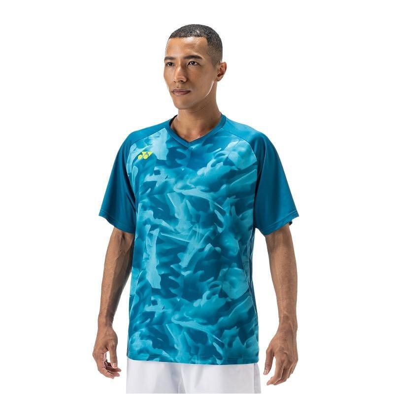 Мъжка тениска Yonex CREW NECK SHIRT Blue Green за тенис и падел, лека, дишаща и с UV защита