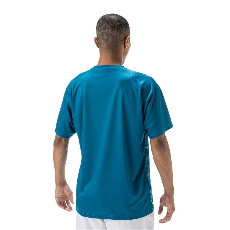 Мъжка тениска Yonex CREW NECK SHIRT Blue Green, лека дишаща тенис екипировка за комфорт и UV защита